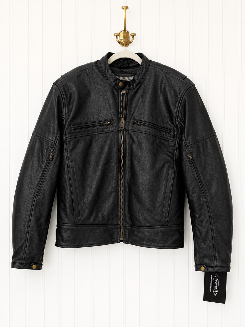 Xelement The Racer Armored Leather Motorcycle Jacket Mens L, NWT